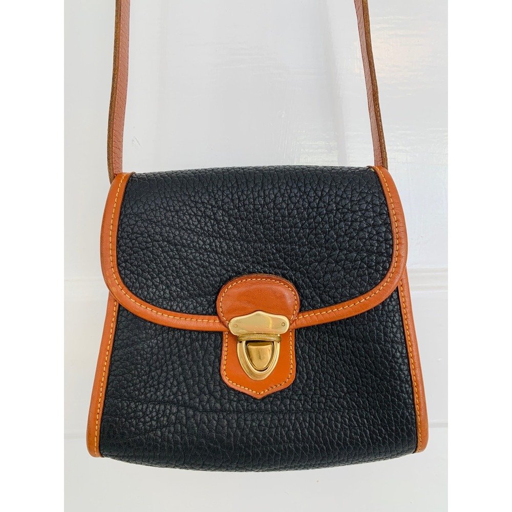 Dooney & Bourke Vintage 90s All-Weather Leather Navy Little Lock Bag Crossbody - Picture 15 of 16